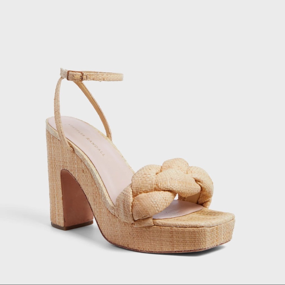 Loeffler Randal Raffia Heels Worn Once